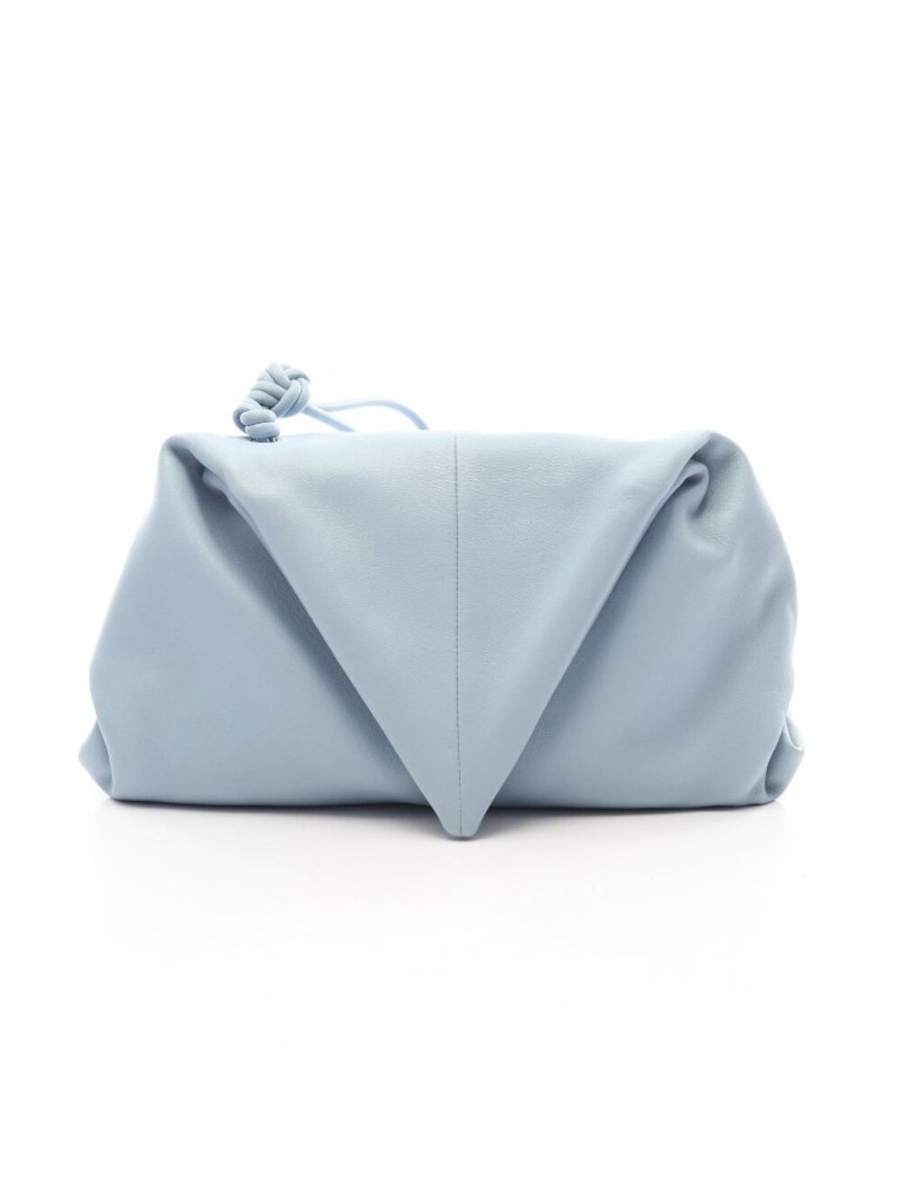 Bottega Veneta Clutch Triangle Flap Light Blue Leather